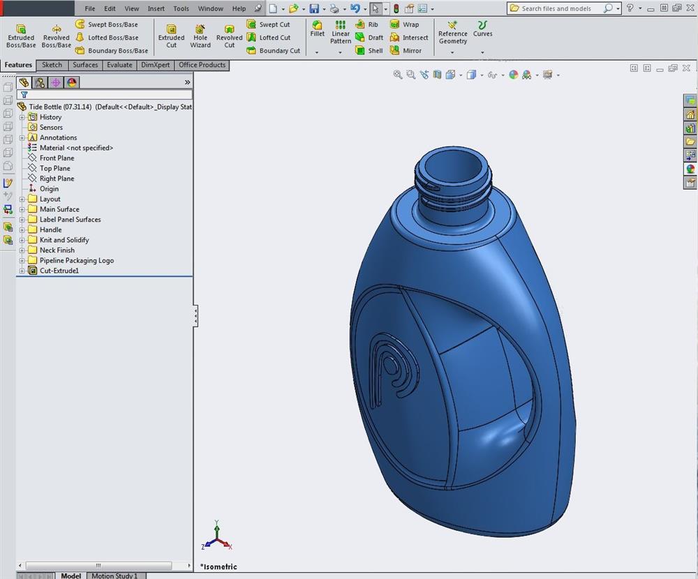 A 3D file use for rapid prototyping packaging.