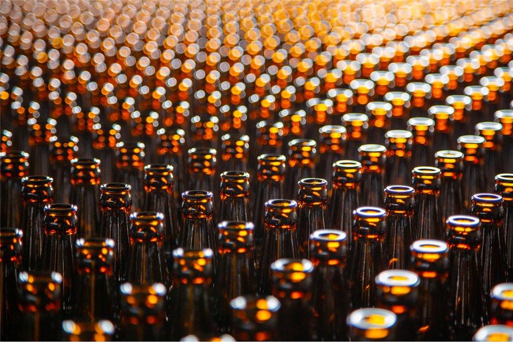 A collection of beer bottles from a packaging distributor.