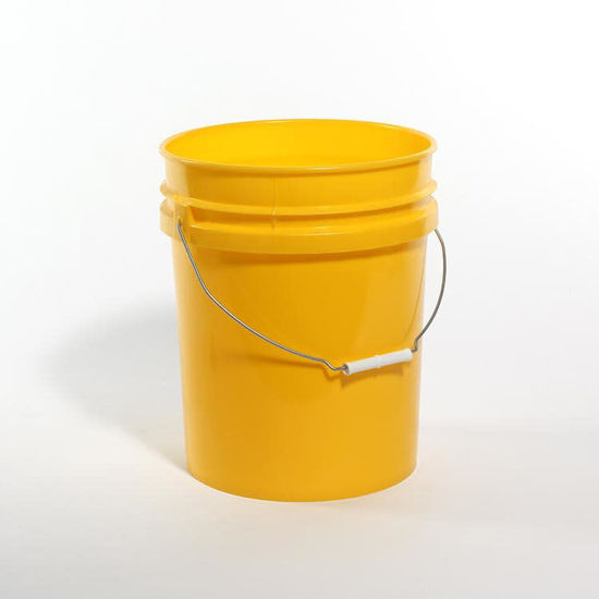 Picture of 5 Gallon Yellow HDPE Open Head Pail, UN Rated