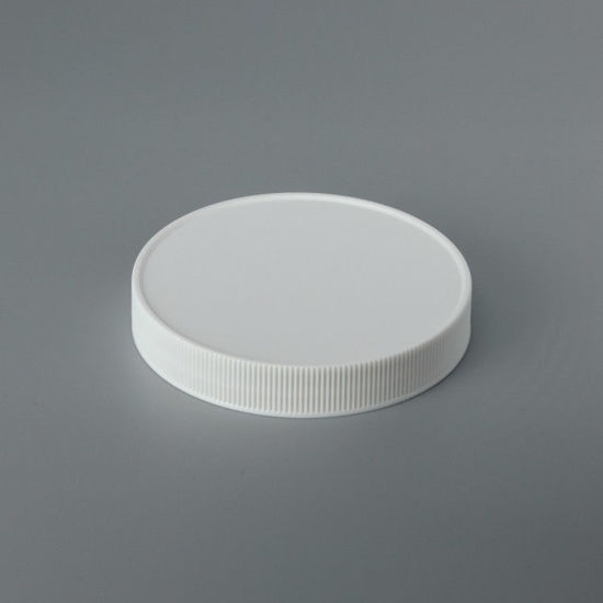 Picture of 89-400 White PP Matte Top, Ribbed Sides Cap with SG-101 .020 Plain Liner (Heat Seal for PP)