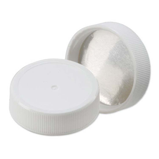 Picture of 38-400S White PP Screw Cap w/ Heat Seal for PE Liner