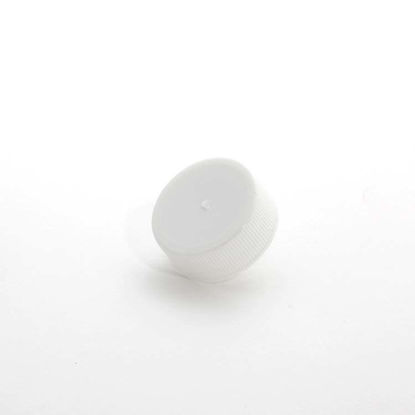 Picture of 28-400 White PP Matte Top, Ribbed Sides Cap w/ FSM-1 .035 mm Heat Seal for PE Liner