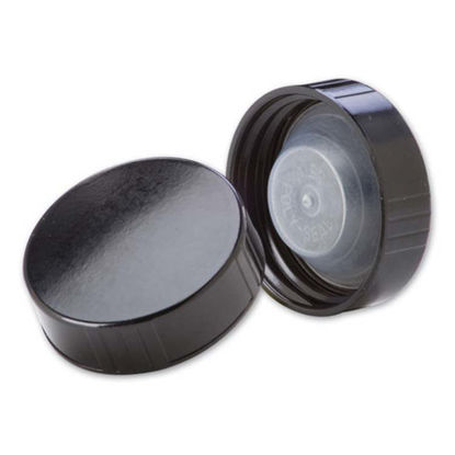 Picture of 38-400 Black PP Phenolic Polycone Cap w/ Poly Seal Liner