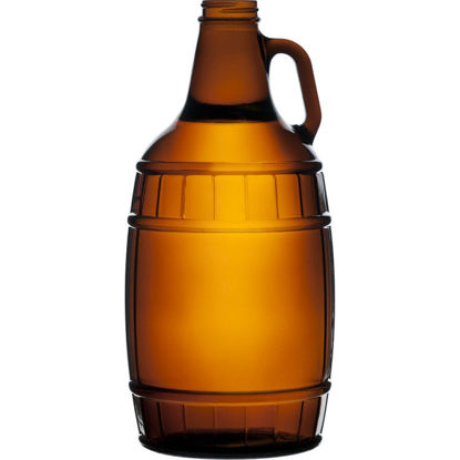 Picture of 64 mL Amber Beer Barrel Growler, GPI 38-400-405, 6x1