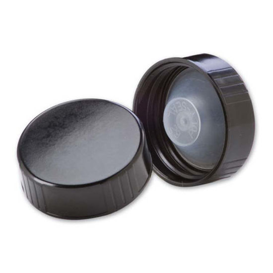 Picture of 33-400 Black PP Phenolic Ribbed Cap w/ Poly Seal Liner