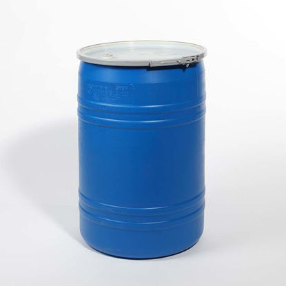 Picture of 30 Gallon Blue Plastic Open Head Drum w/ 3/4" Fittings