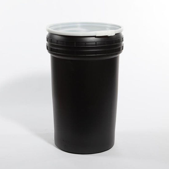 Picture of 55 Gallon Black Plastic Open Head Drum, UN Rated