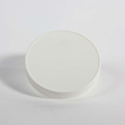 Picture of 120-400 White PP Matte Top, Ribbed Sides Cap with Foil Heat Seal for PP Liner