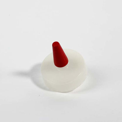 Picture of 38-400 Natural LDPE Spout Cap with Long Red Tip (No Hole)
