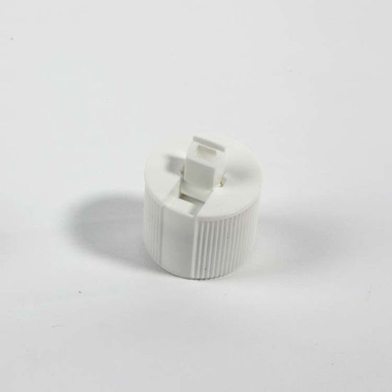 Picture of 28-410 White PP Flip Top Cap w/ PS 326 Heat Seal U-10