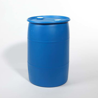 Picture of 30 Gallon Blue Plastic Tight Head Drum w/ 2" and 2" Fittings, UN Rated