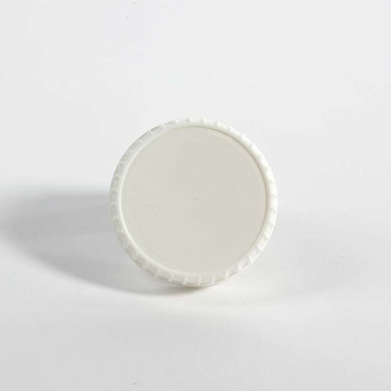 Picture of 63 mm White PP Screw Cap w/ SG75 Plain FS-632, 2 Piece Heat Seal for PE Liner