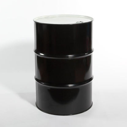 Picture of 55 Gallon Black Steel Tight Head Drum, Unlined with 2" and 3/4" Fittings, UN Rated (Buna Gaskets)