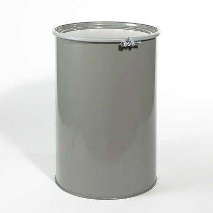 Picture of 55 Gallon Gray Steel Open Head Drum, Rust Inhibited w/ Plain Cover