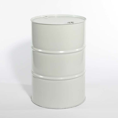 Picture of 55 Gallon White Steel Tight Head Drum, Green Phenolic Lined w/ 2" and 3/4" Fittings, UN Rated