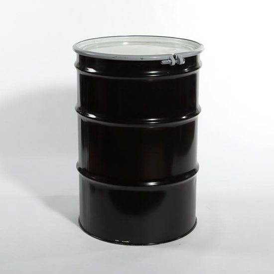 Picture of 55 Gallon Black Steel Open Head Drum, Unlined, UN Rated