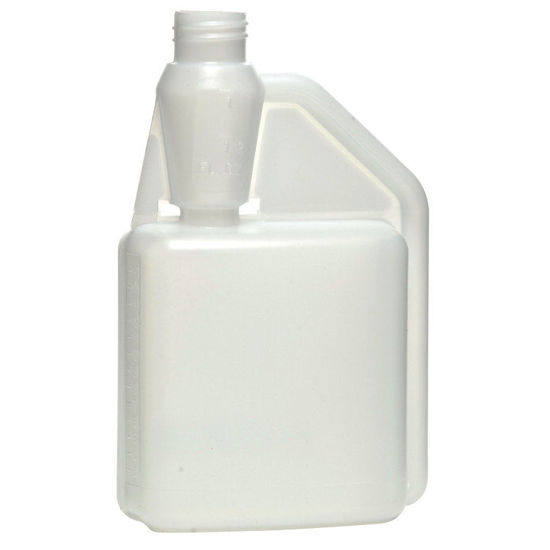 Picture of 16 oz Natural HDPE Single Neck Bettix, 28-410, 1 oz Chamber, 46 Gram, Fluorinated Level 4