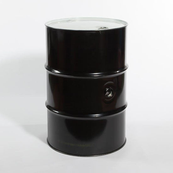 Picture of 55 Gallon Black Steel Tight Head Drum, Rust Inhibited w/ 2" and 3/4" Fittings, UN Rated
