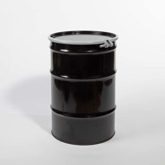 Picture of 30 Gallon Black Steel Open Head Drum, Unlined,  UN Rated