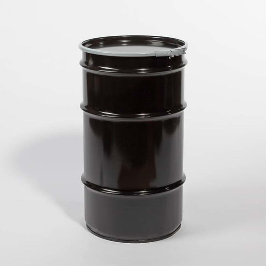 Picture of 16 Gallon Black Steel Open Head Drum, Buff Epoxy Phenolic Lined, UN