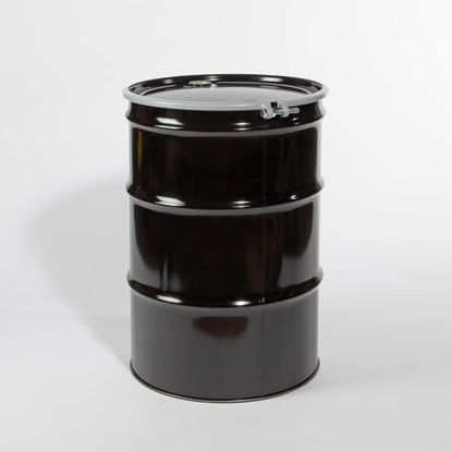 Picture of 55 Gallon Black Open Head Drum, Unlined w/ 2" & 3/4" Fittings, UN