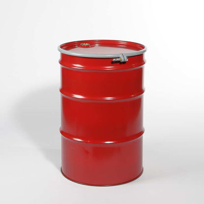 Picture of 55 Gallon Red Steel Open Head Drum, Unlined w/ 2" and 3/4" Fittings, UN Rated