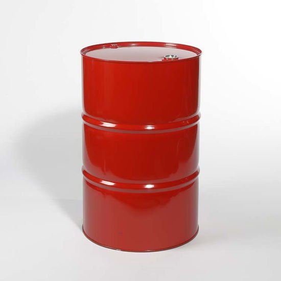 Picture of 55 Gallon Mobile Red Steel Tight Head Drum, Unlined w/ 2" and 3/4" Fittings, UN Rated
