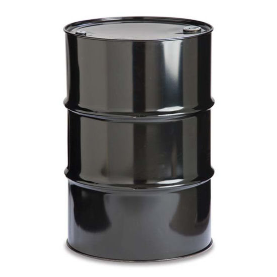 Picture of 55 Gallon Black Steel Tight Head Drum, Lined w/ 2" and 3/4" Fittings