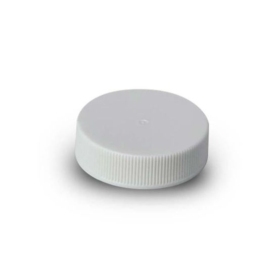 Picture of 38-400 White PP Smooth Top, Ribbed Sides Cap with Grooved Foam Vent Liner