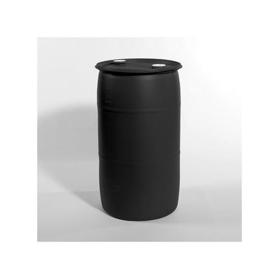 Picture of 35 Gallon Black Plastic Tight Head Drum with 2" and 2" Fittings, UN Rated