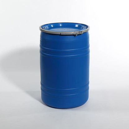 Picture of 30 Gallon Blue Plastic Open Head Drum, UN Rated