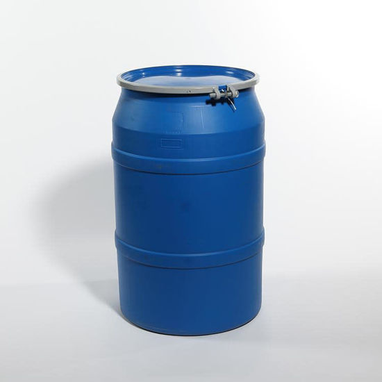 Picture of 55 Gallon Blue Plastic Open Head Drum, UN Rated