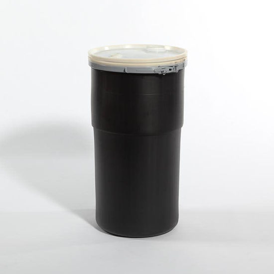 Picture of 14 Gallon Black Plastic Open Head Drum, UN Rated