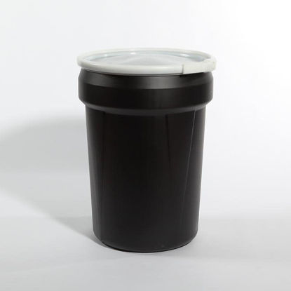 Picture of 30 Gallon Black Plastic Open Head Drum, UN Rated