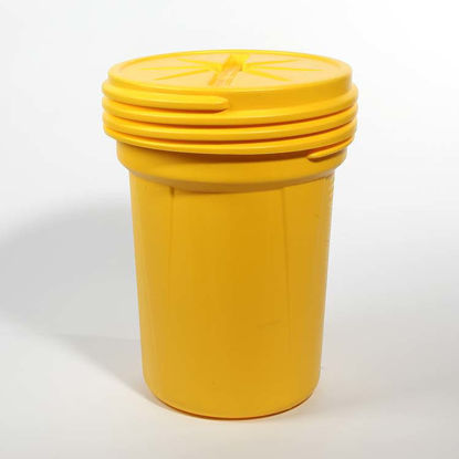 Picture of 30 Gallon Yellow Plastic Open Head Drum, UN Rated