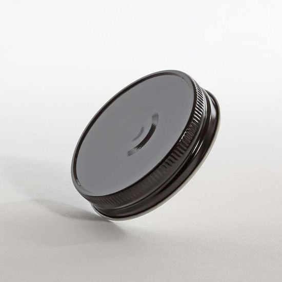 Picture of 70G-450 Black/White Metal Deep Skirt Button Cap w/ Plastisol Liner