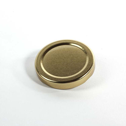 Picture of 58 mm Gold Metal Lug/Twist Cap with Plastisol Liner (No Button)