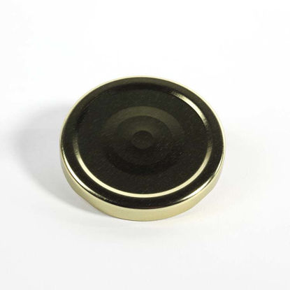 Picture of 70 mm Gold Metal Lug/Twist Button Cap w/ Plastisol Liner