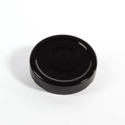 Picture of 70 mm Black Metal Lug/Twist Button Cap w/ Plastisol Liner