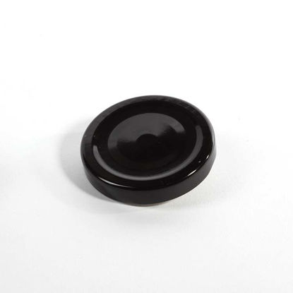 Picture of 58 mm Black Metal Lug/Twist Button Cap w/ Plastisol Liner