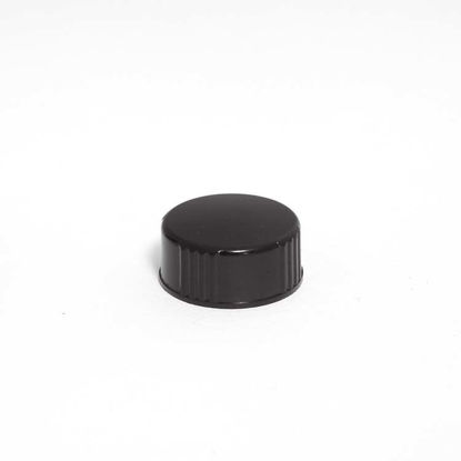 Picture of 24-400 Black PP Phenolic Ribbed Cap w/ Poly Seal Liner