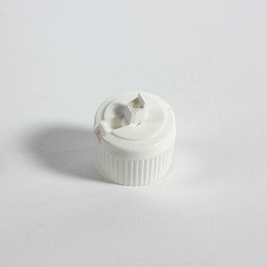 Picture of 28-410 White PE Turret Spout Cap w/ PS218 Liner (3mm Orifice)