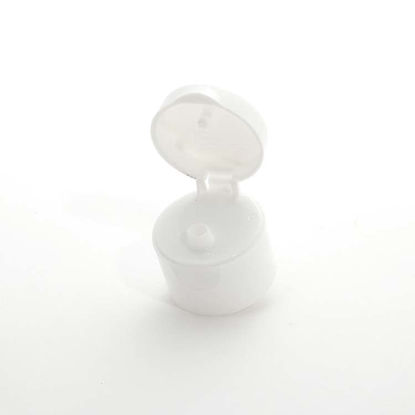 Picture of 28-410 White PP Flip Top Cap w/ Heat Seal Liner (3 mm Orifice)
