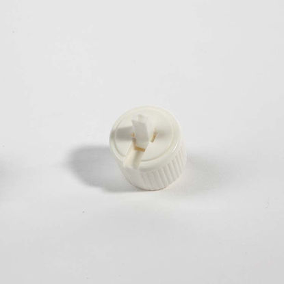 Picture of 24-410 White PE Turret Spout Cap w/ PS110 Liner (3mm Orifice)