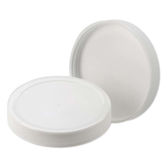 Picture of 89-400 White PP Matte Top, Ribbed Sides Cap w/ Sure Seal Foam Liner