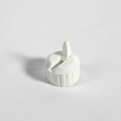 Picture of 28-400 White PE Turret Spout Cap w/ PS256 Liner (3mm Orifice)