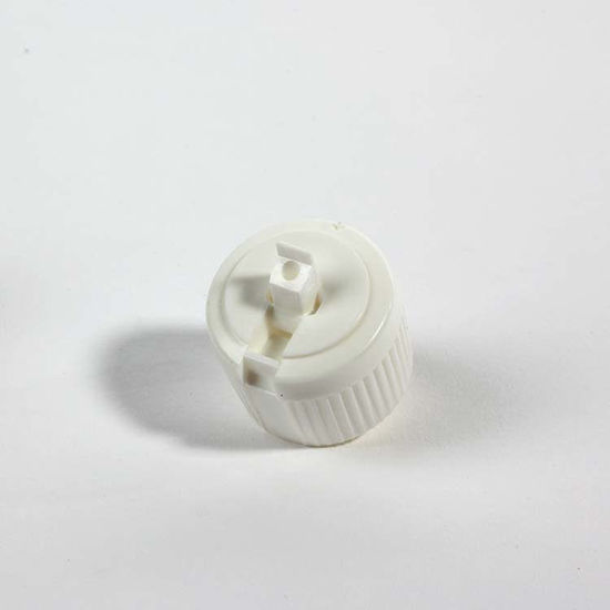 Picture of 28-410 White PE Turret Spout Cap w/ PS168 Liner (3mm Orifice)