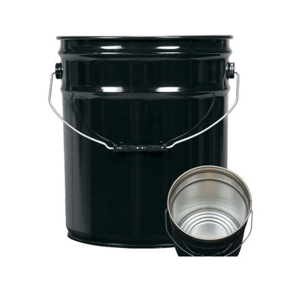 Picture of 5 Gallon Black Open Head Pail, Rust Inhibited w/ Lug Cover