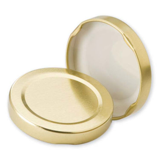 Picture of 58 mm Gold Metal Lug/Twist Cap with Plastisol Liner