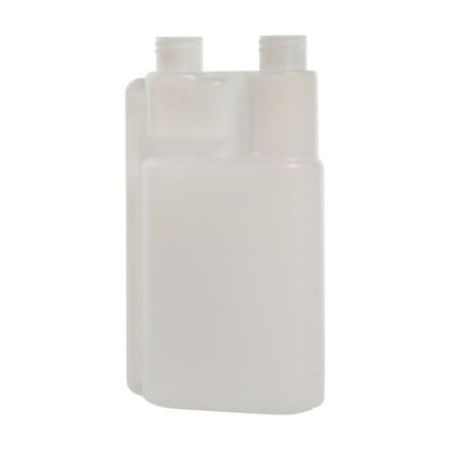 Picture of 16 oz Natural HDPE Twin Neck Bettix, 28-410, 1 oz Chamber, 57 Gram, Fluorinated Level 5